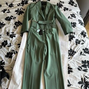 Maje Stylish Green Pantsuit
